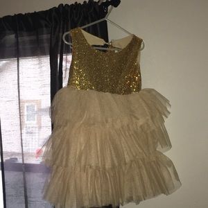 Little girls gold sequin party dress